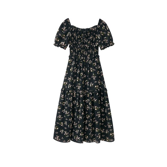 Black Floral Midi Sundress - Picture 5 of 10